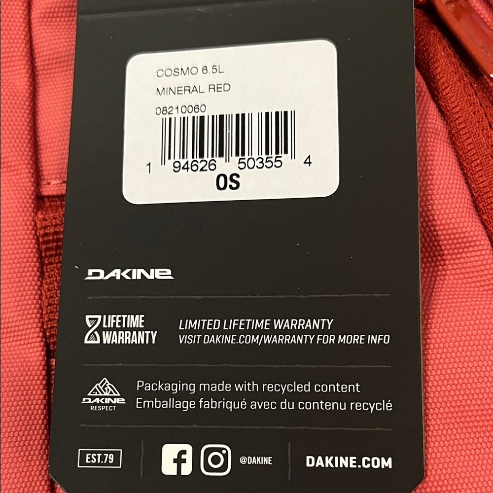 Dakine Cosmo 6.5L Backpack in Mineral Red/NWT - Picture 9 of 12